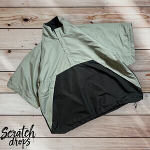 Page & Tuttle Golf Windbreaker Poncho Jacket L/XL Oversized Pullover Green Black